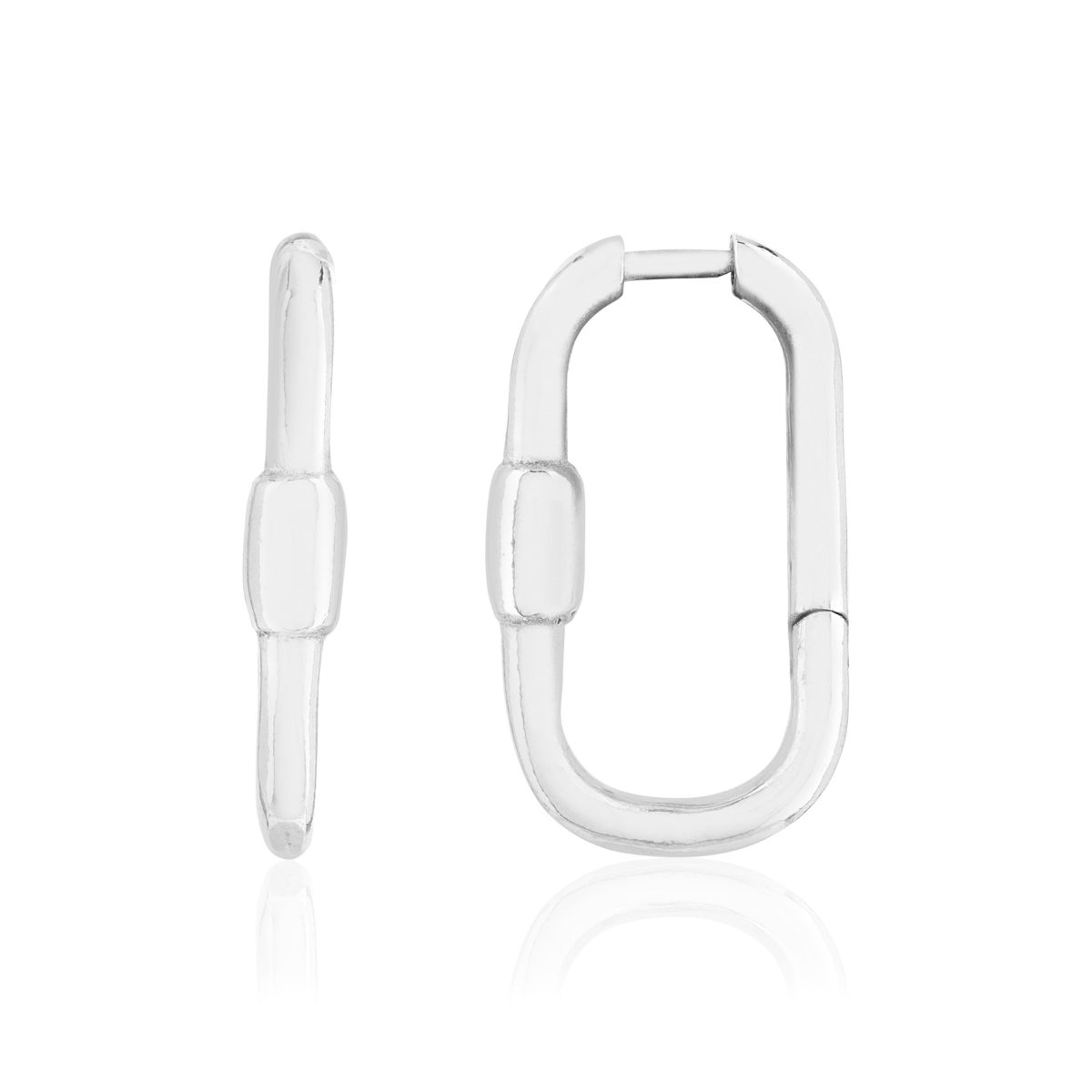 Boucles d'oreilles argent 925 motif fermoir à visser rectangulaire