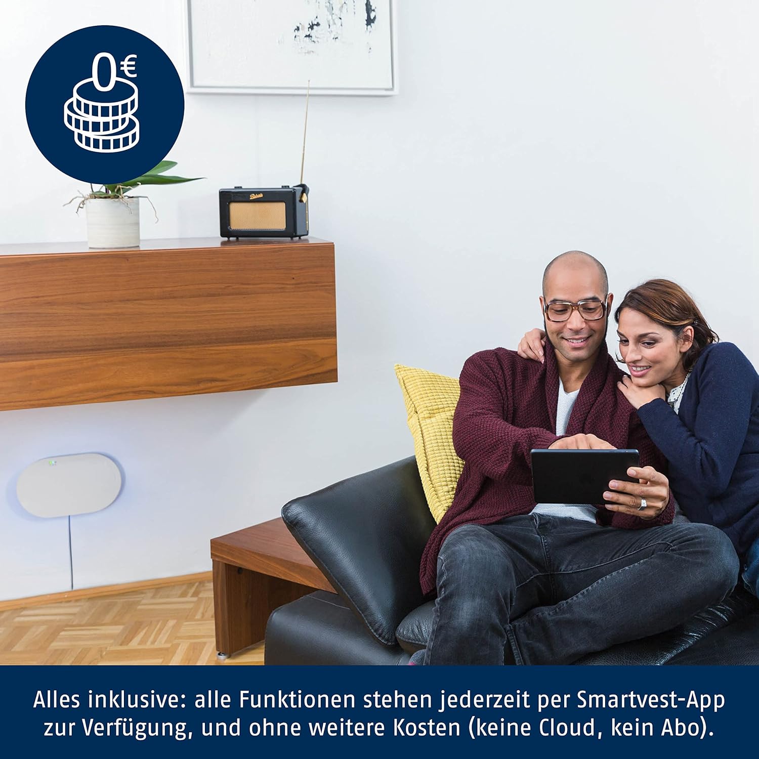 ABUS Funk-Alarmanlage Smartvest Basis-Set Einbruchmeldeanlage inkl. Bewegungsmelder & Öffnungsmelder - Testsieger - Fernzugriff iOS & Android App - weiß (1. Generation)
