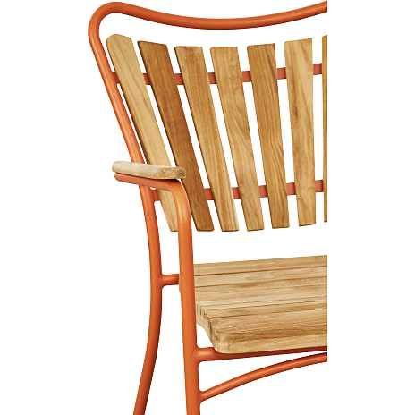 Kerteminde teak havestol - orange stel