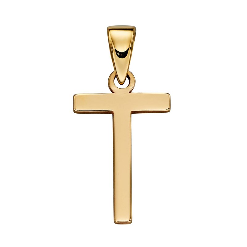 Collier lettre T en or 37/1000