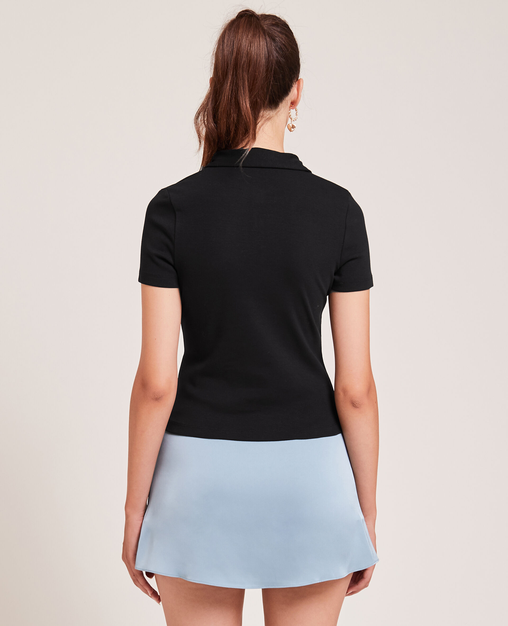 Top forme polo - Noir