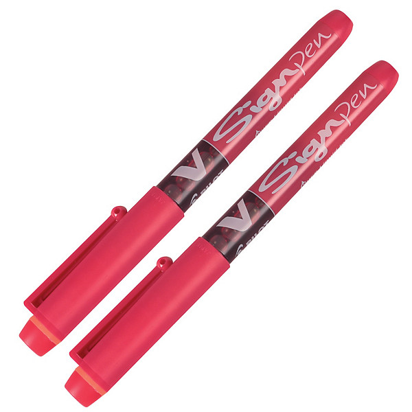 2 feutres V Signpen Pilot coloris rouge
