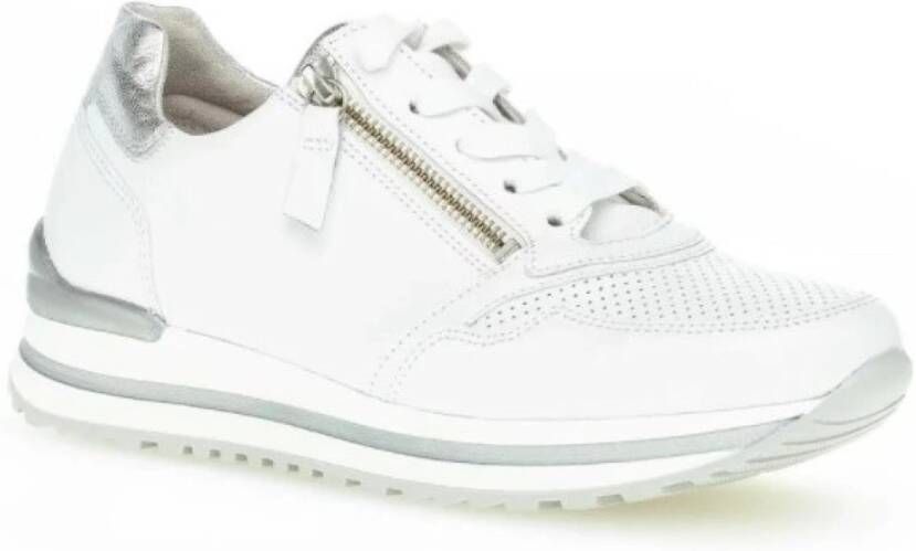 Gabor Witte Zilveren Leren Sport Basket Multicolor Dames