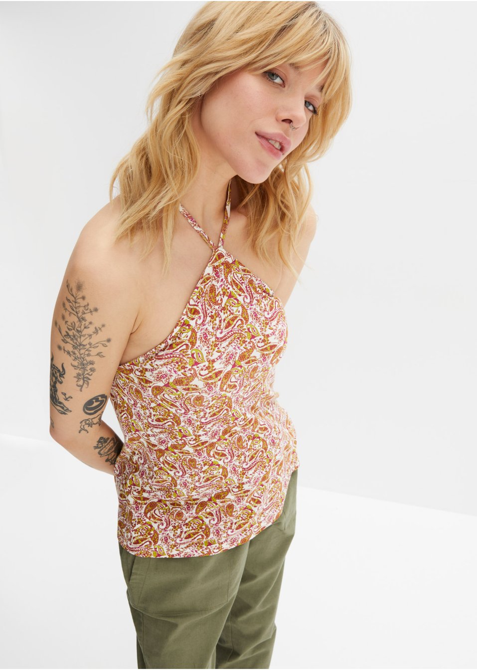 Top à imprimé paisley en viscose