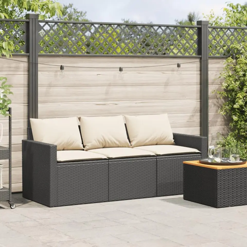 vidaXL - Tuinbank - Zwart - Poly rattan