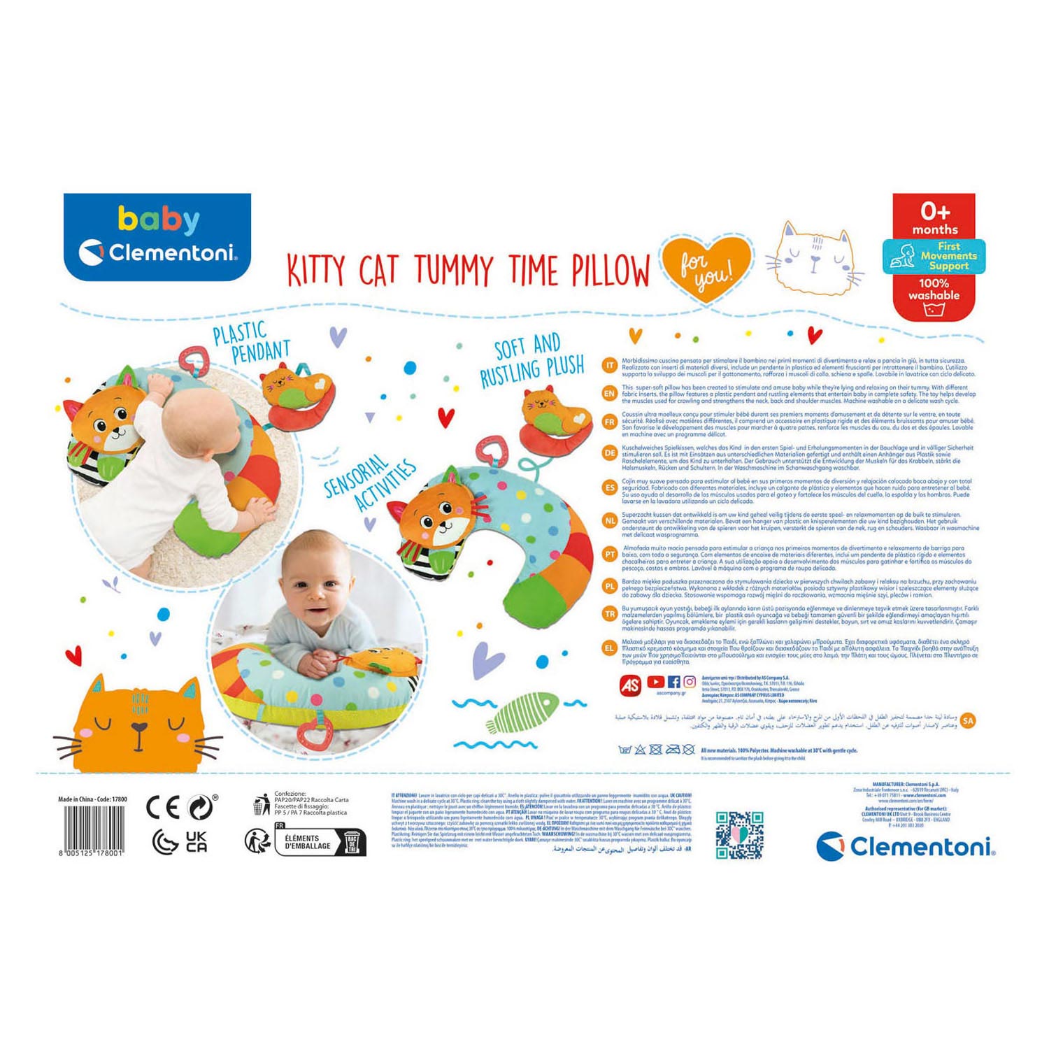 Clementoni Baby - Tummy Time Kussen Kitty Cat