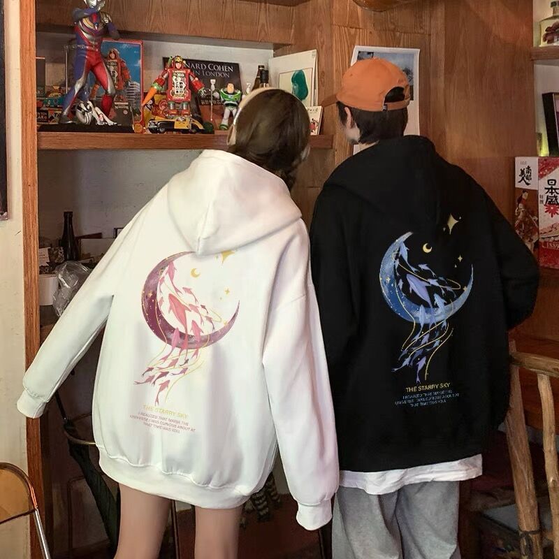 Wewewow - Matching hoodie met maanprint voor koppels