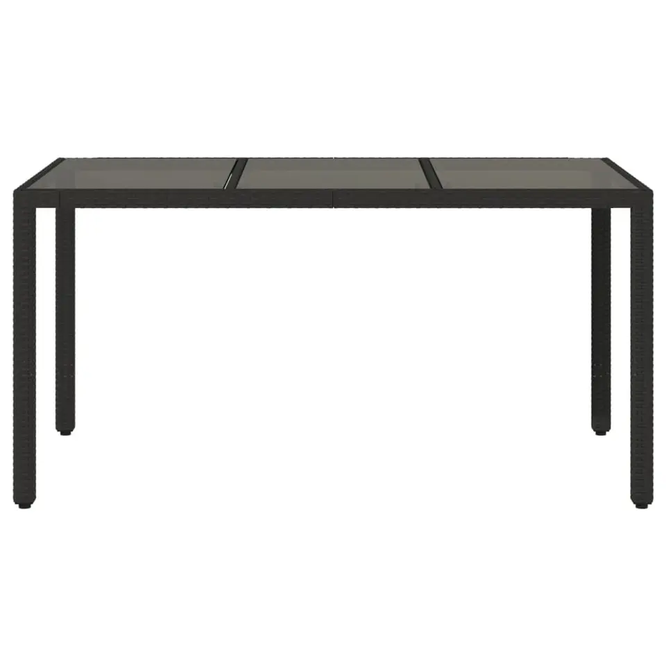 vidaXL - Tuintafel - Zwart - Poly rattan - 150 x 90 x 75 cm