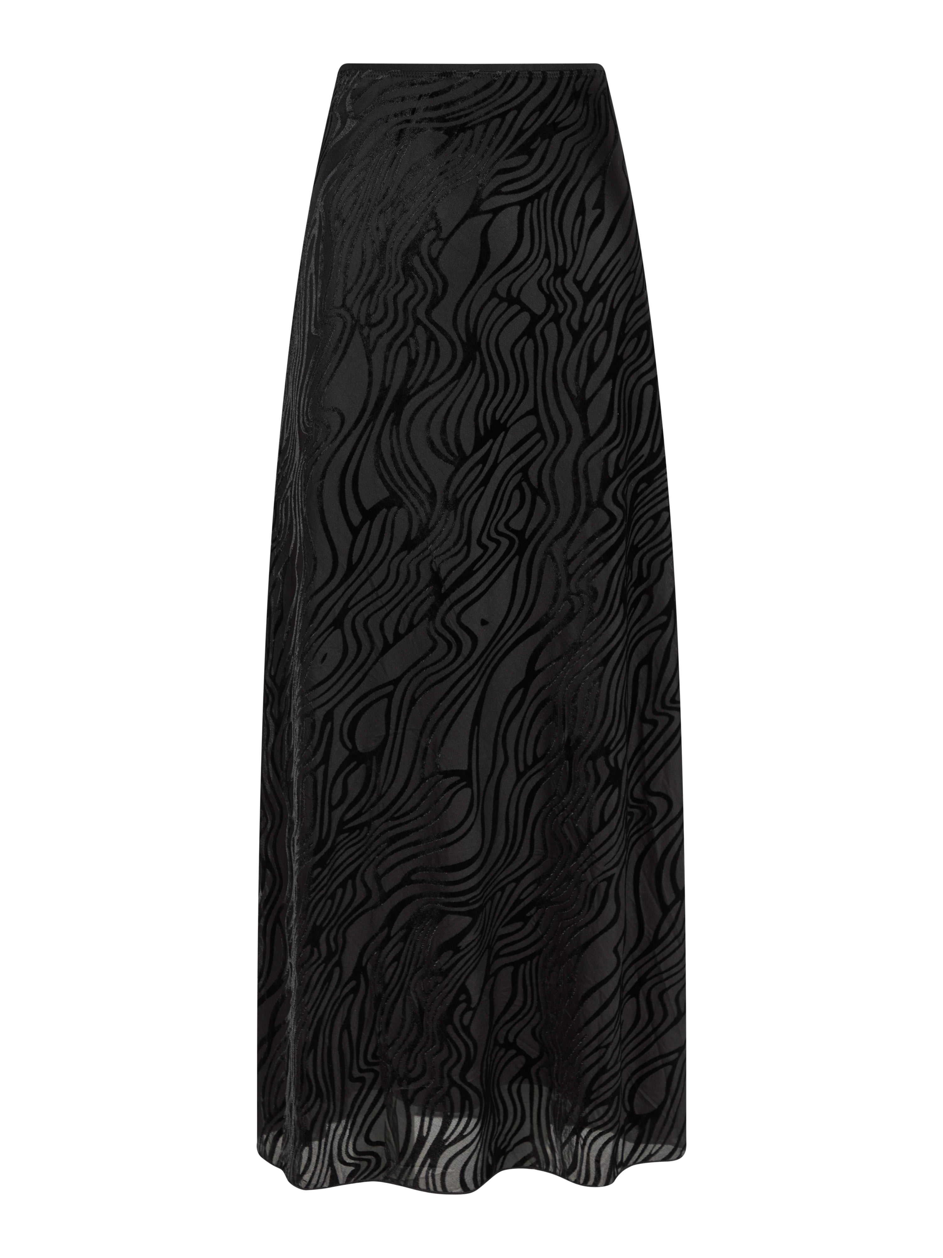 Neo Noir  Vicky Zebra Burnout nederdel - sort