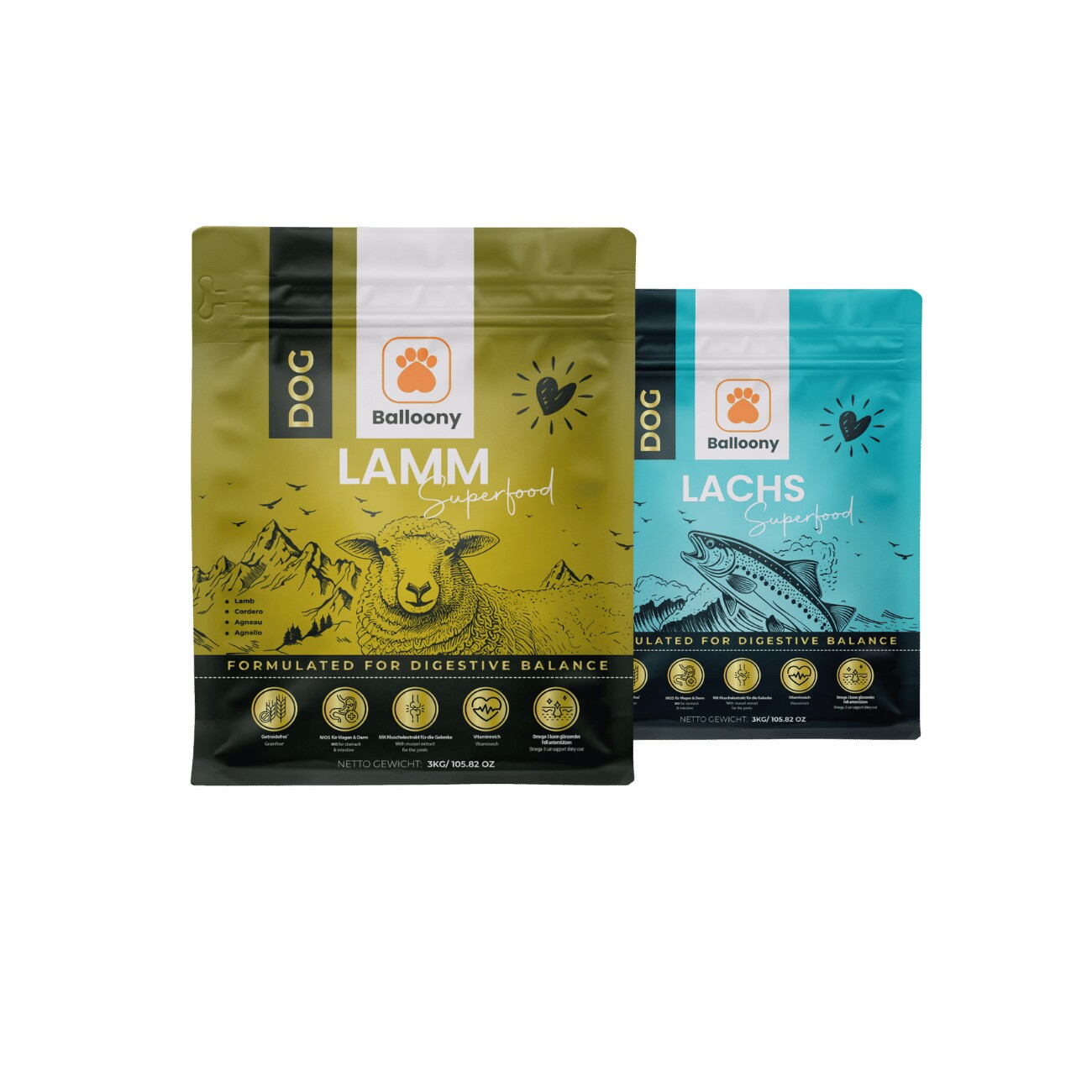 Balloony.pet German Shephy Hundefutter Lamm & Lachs 6 kg