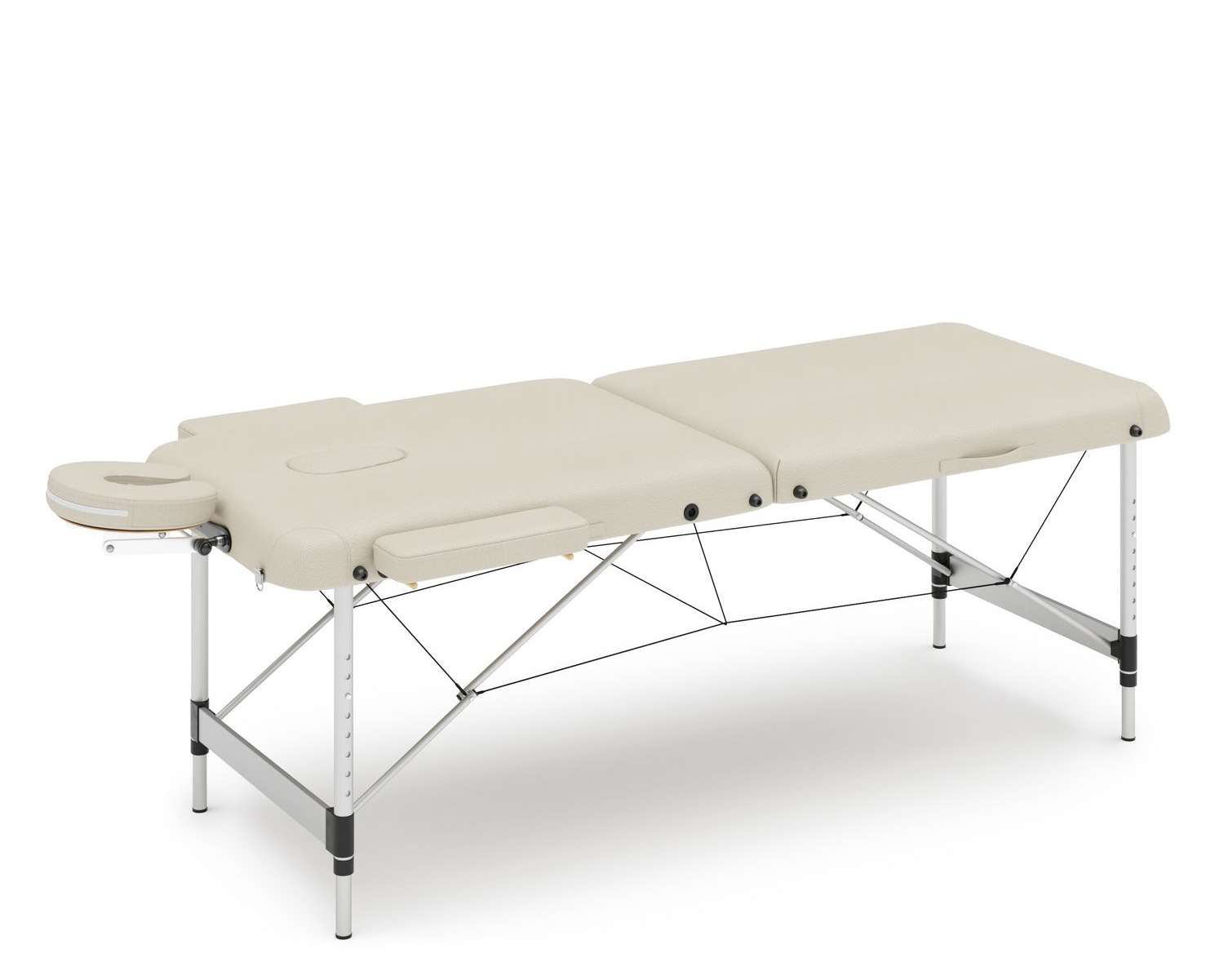 Massageliege 2-Zonen Alu beige