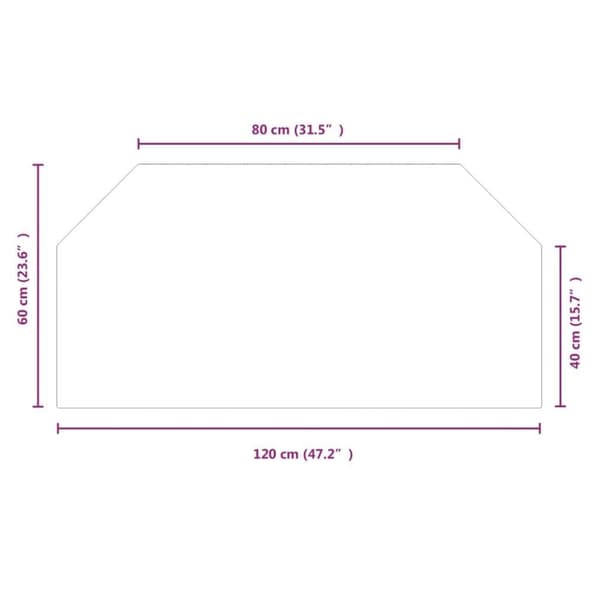 vidaXL Glassplate for peis sekskantet 120x60 cm