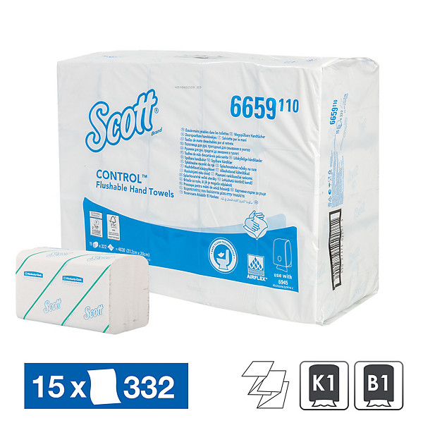 Essuie-mains enchevêtrés Scott Control, 15 paquets de 322