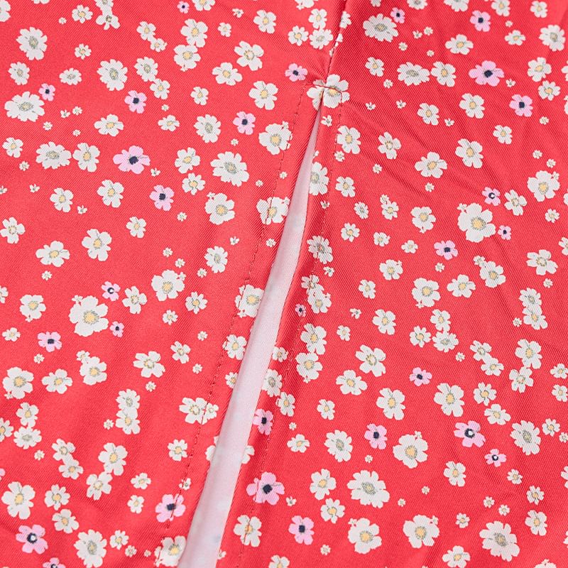 SugaSaurus - Maxi A-lijn jurk met spaghettibandjes en bloemenprint