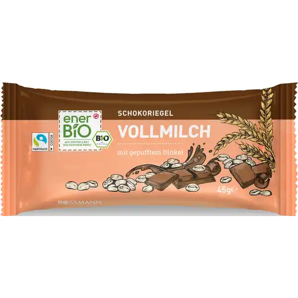 Schokoriegel Vollmilch mit gepufftem Dinkel