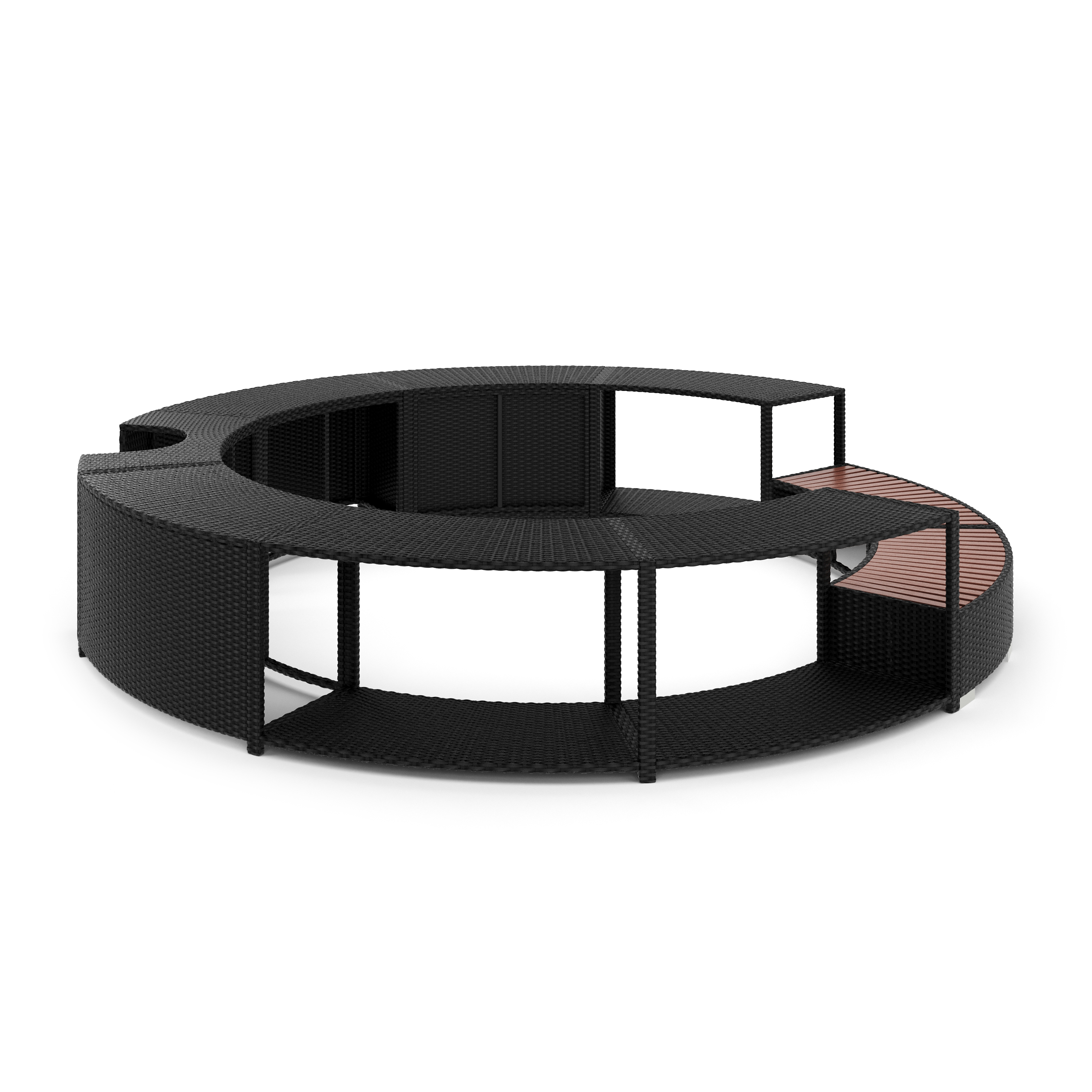 Whirlpool Umrandung Rattan HEAVEN schwarz