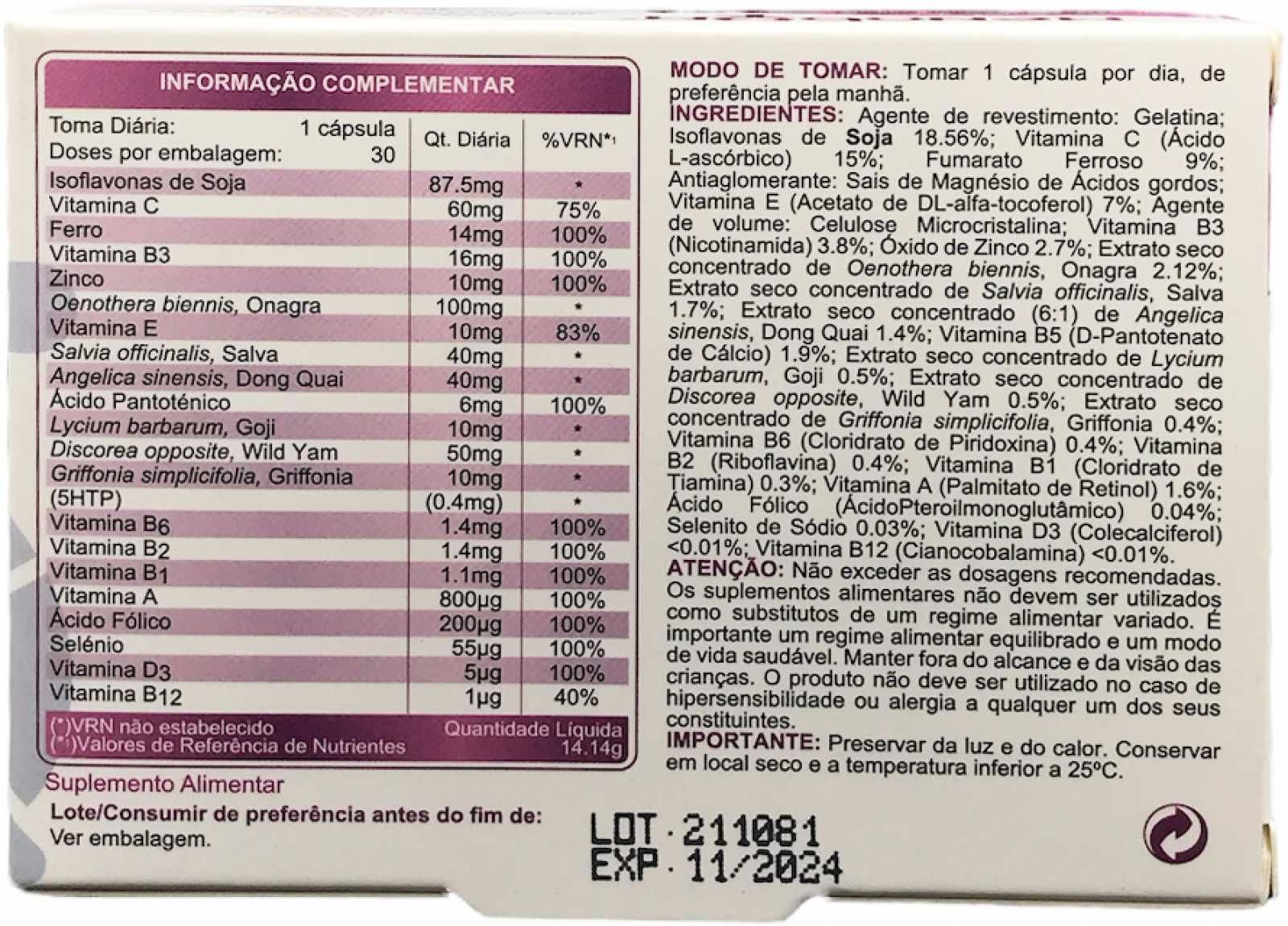 Fharmonat Menobom 30 cápsulas