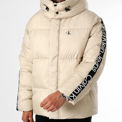 Doudoune Capuche A Bandes 4073 Beige
