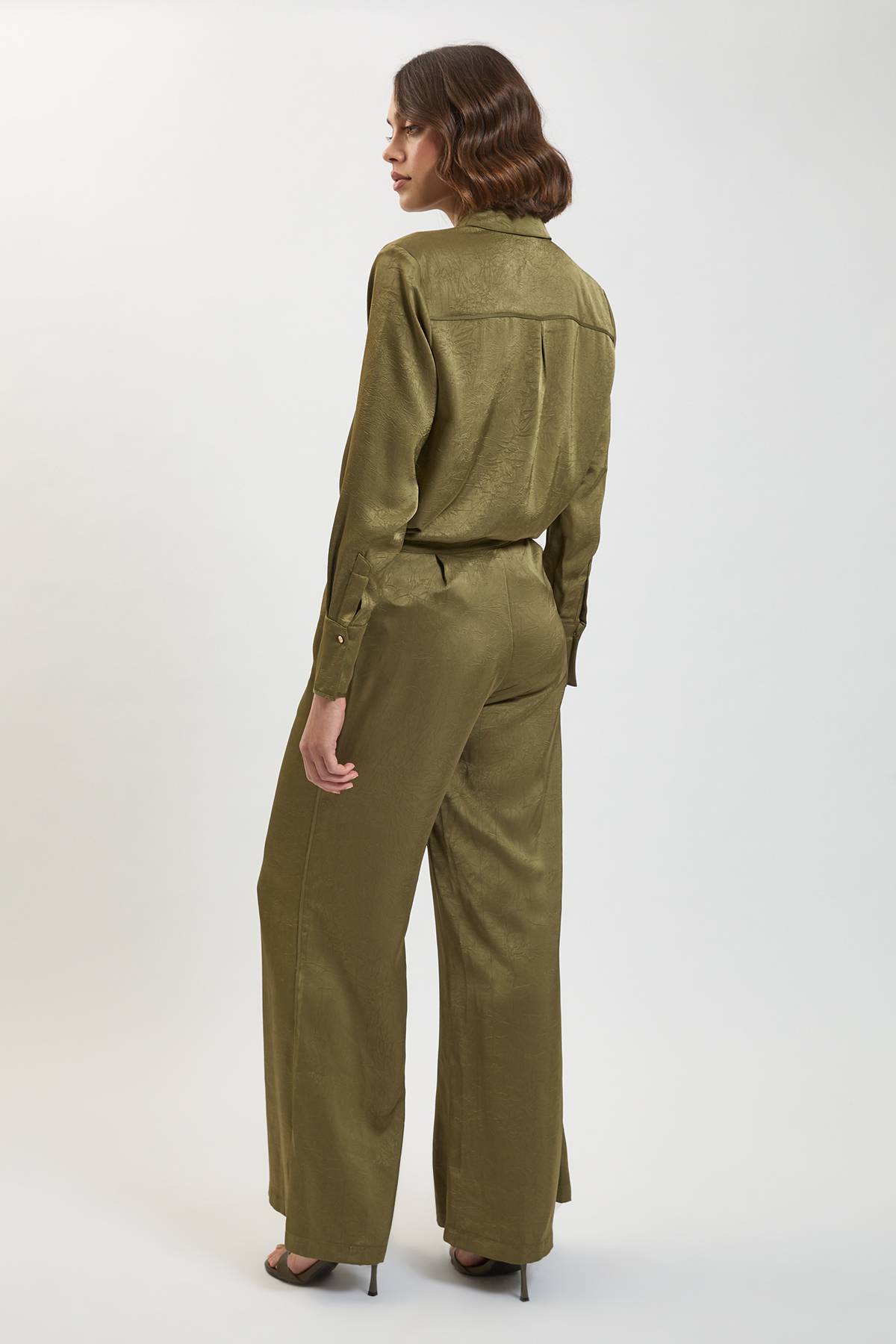 KarenMillen Pantalon Ample En Satin Martelé Tissé
