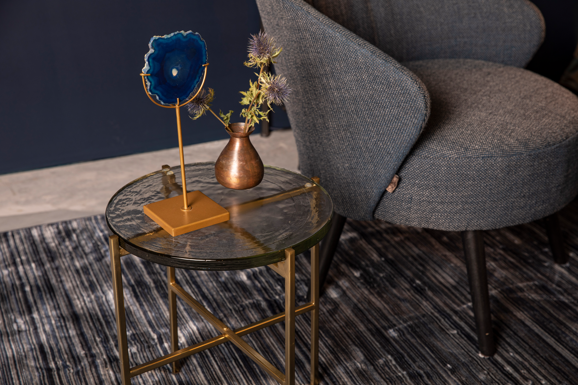 Dutchbone bijzettafel Vidrio zwart