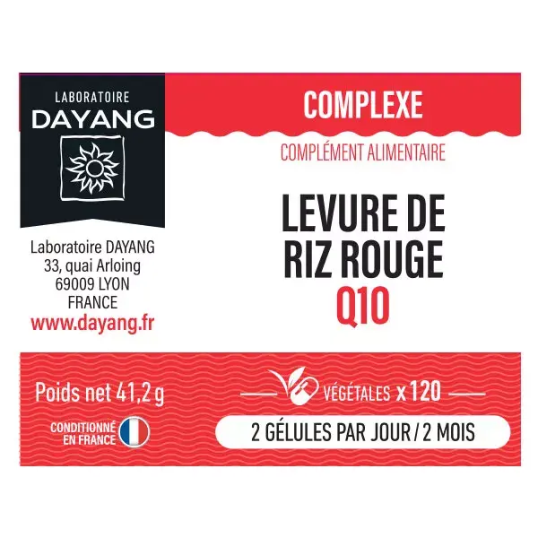 Arroz Levedura Vermelha Dayang + Q10 120 cápsulas