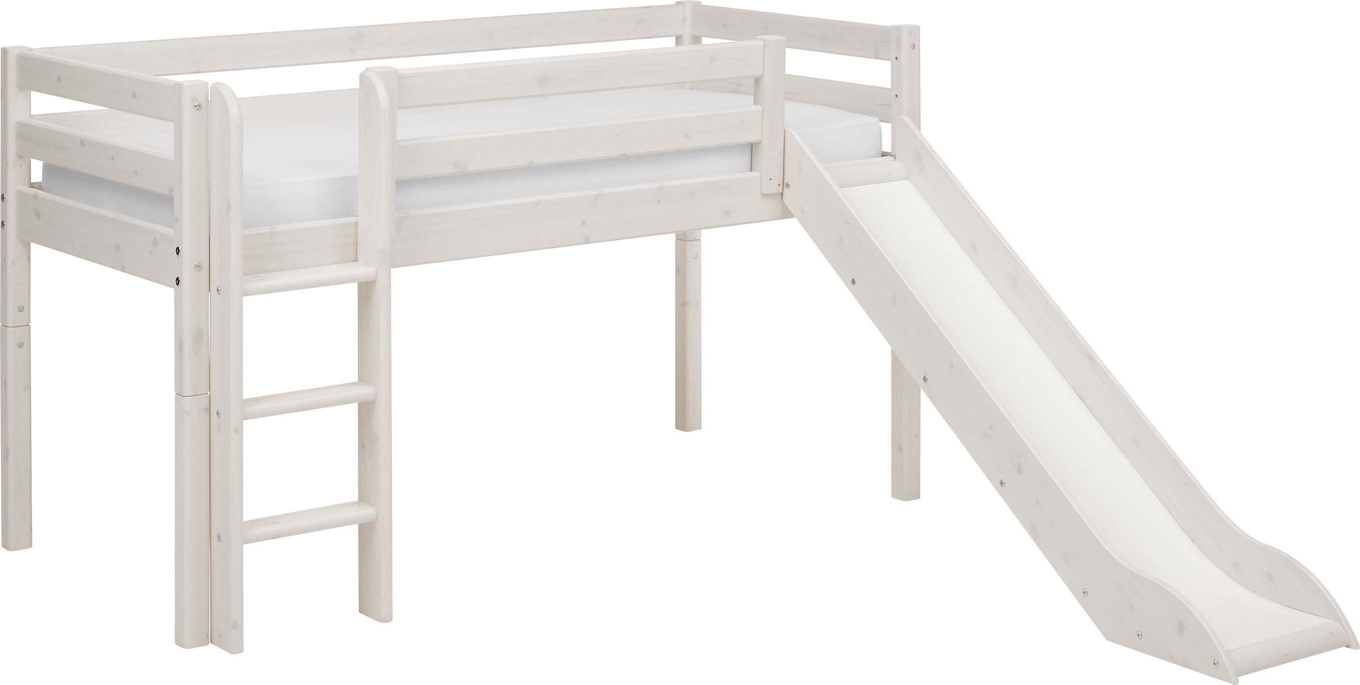 Flexa CLASSIC Halbhochbett - White Wash / B: 249.0 cm x T: 210.0 cm x H: 120.0 cm