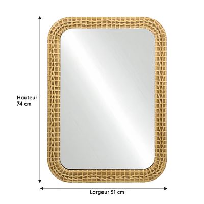 Miroir en rotin