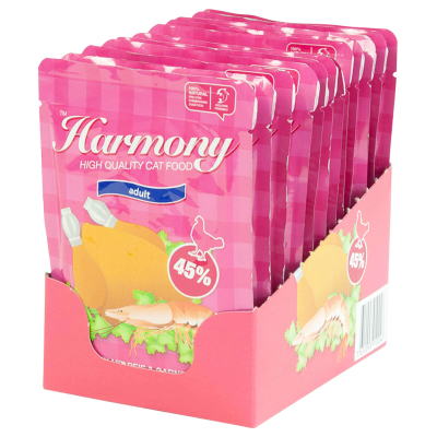 Harmony Cat Huhn mit Reis & Garnelen 12x80g