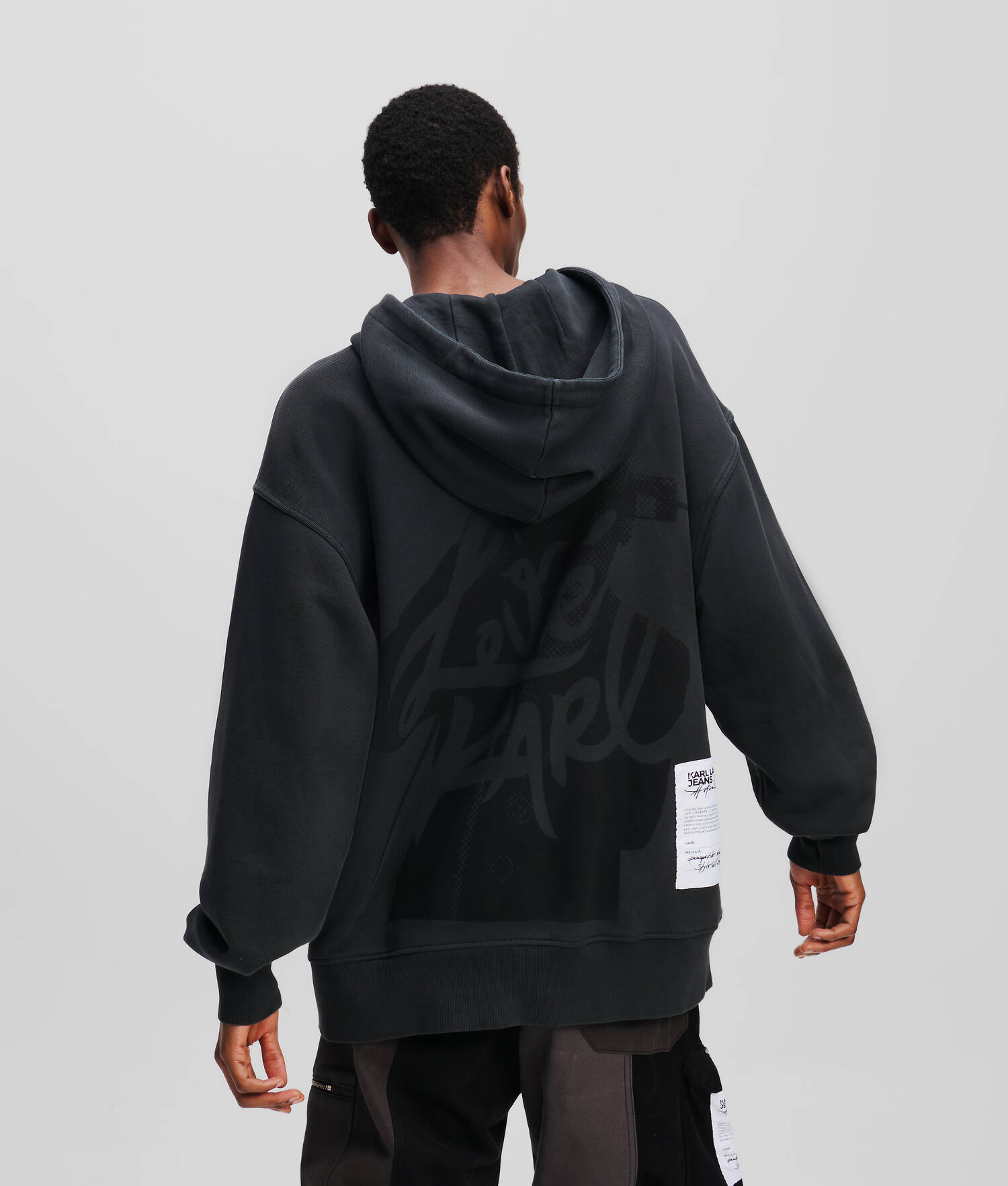 SWEAT À CAPUCHE KLJ X ATELIER RESERVÉ - Noir lavé