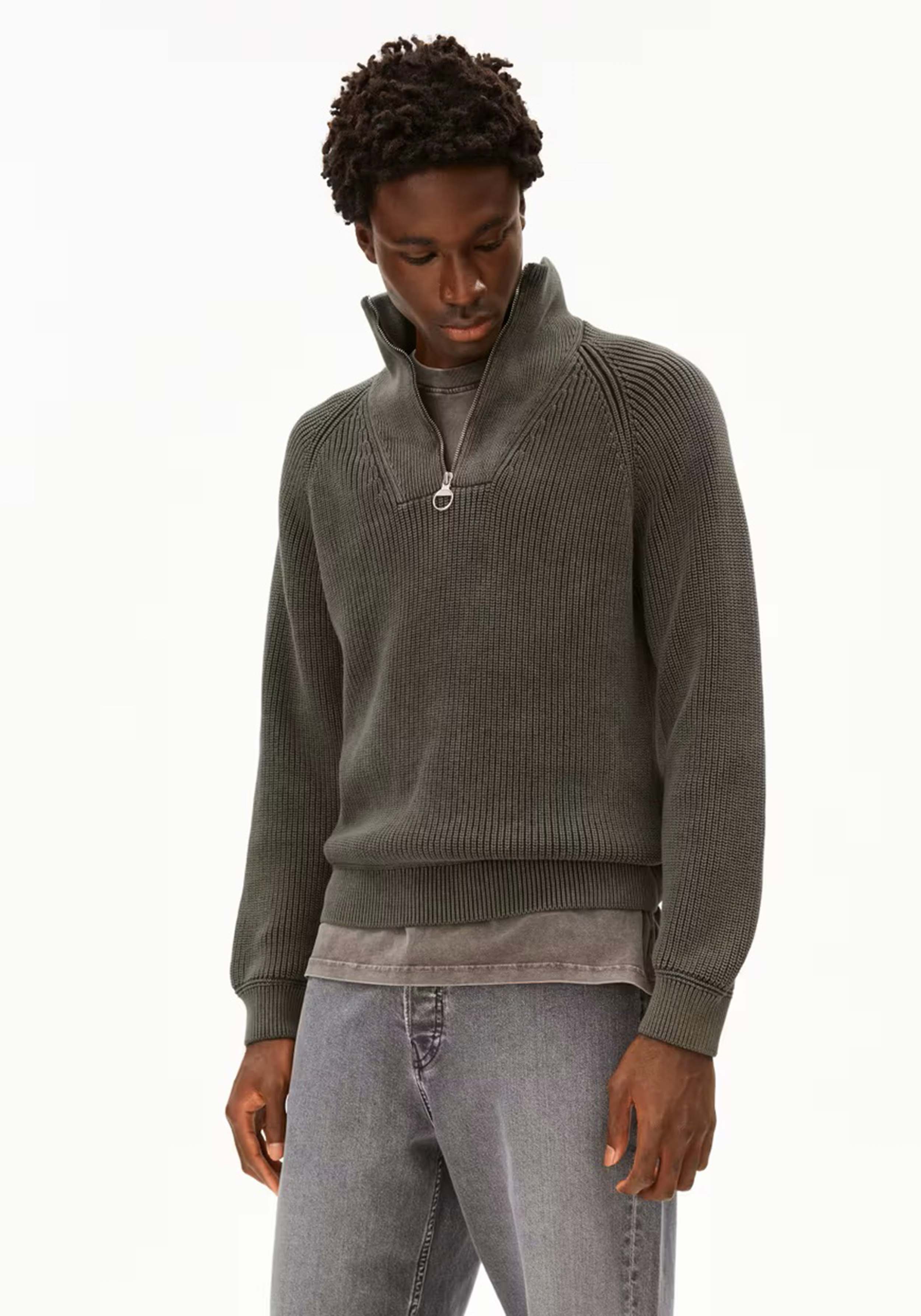 Armedangels Strickpullover Kaalves Gmt Dye Forest Pine