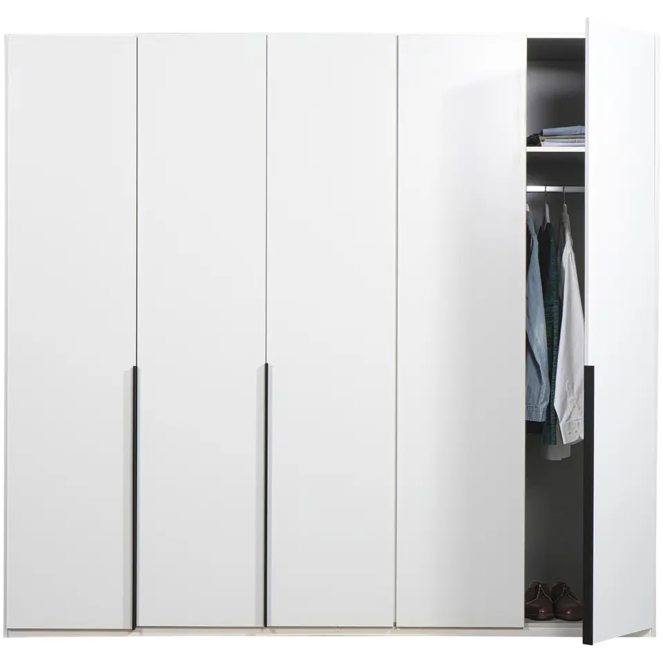 Kledingkast Milaan 5-deurs - wit - 208x225x58 cm
