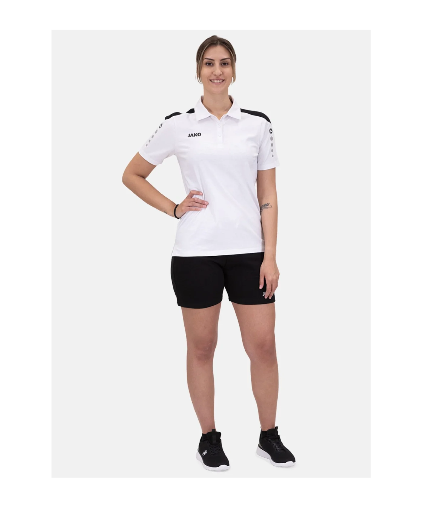JAKO Power Poloshirt Damen Weiss Schwarz F000