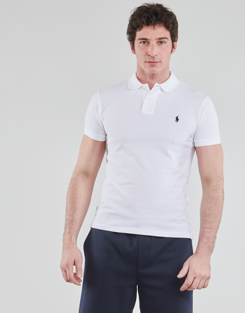 Polo Ralph Lauren - POLO CINTRE SLIM FIT EN COTON BASIC MESH LOGO PONY PLAYER Blanco