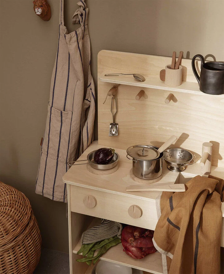 ferm LIVING Toro Play Kitchen Tools - Set of 9 Steel/wood
