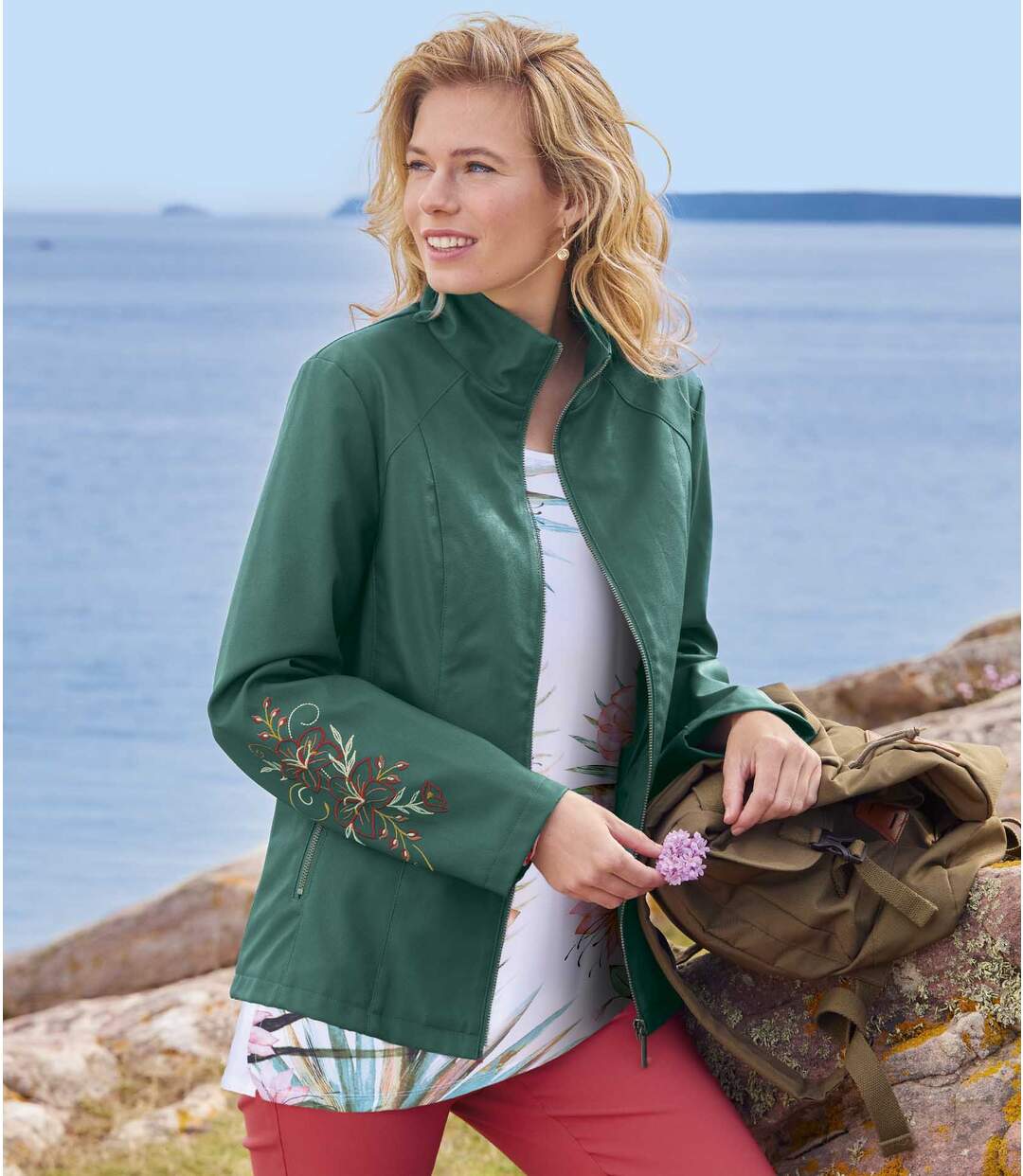 Veste Simili Cuir Brodée