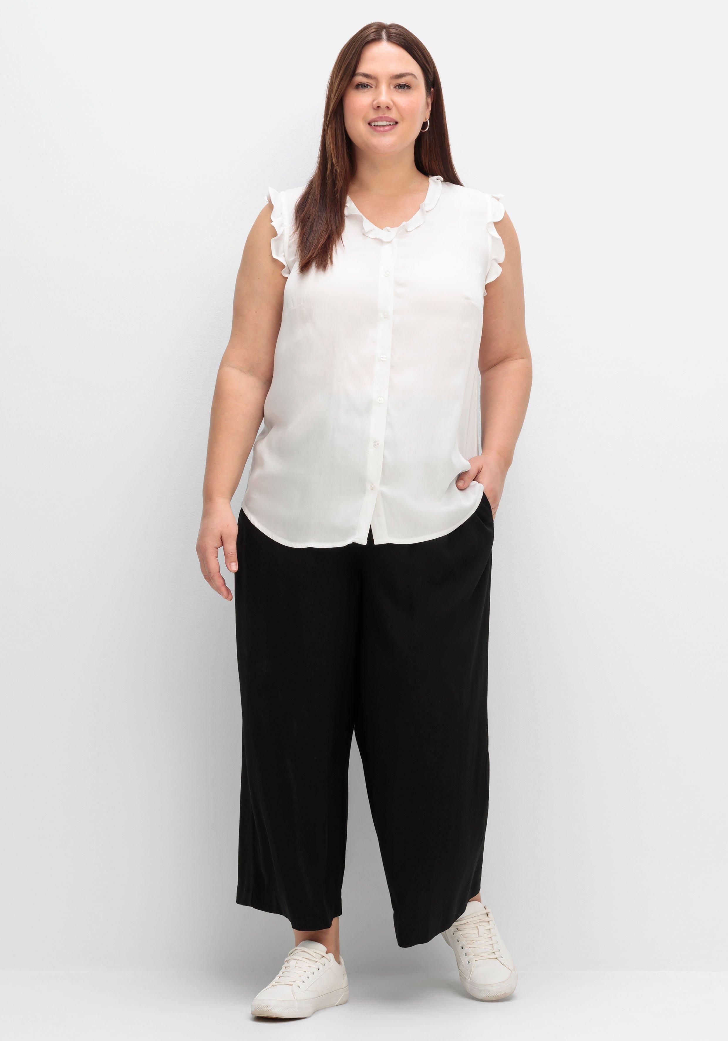 Culotte mit High-Waist-Bund und Stoffgürtel