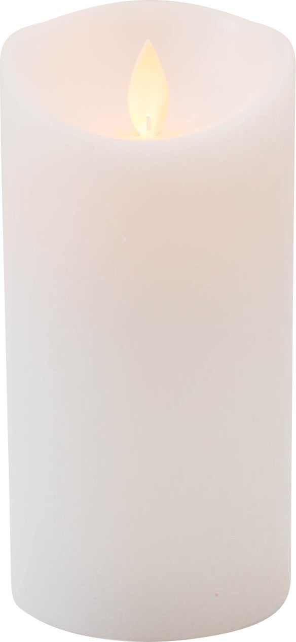 Anna's Collection LED stompkaars met timer Rustiek wit D 7,5 H 15 cm