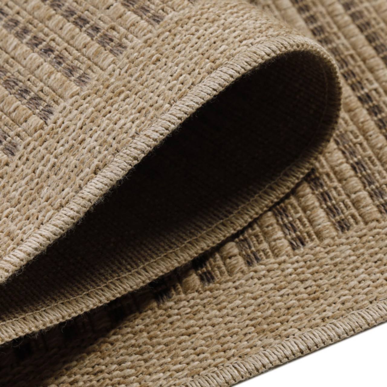In & Outdoor Teppich Wetterfest Läufer Beige - Balkon Teppich Wasserfest
