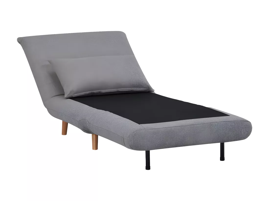 Marlow - Fauteuil convertible en tissu et bois - Couleur : Gris