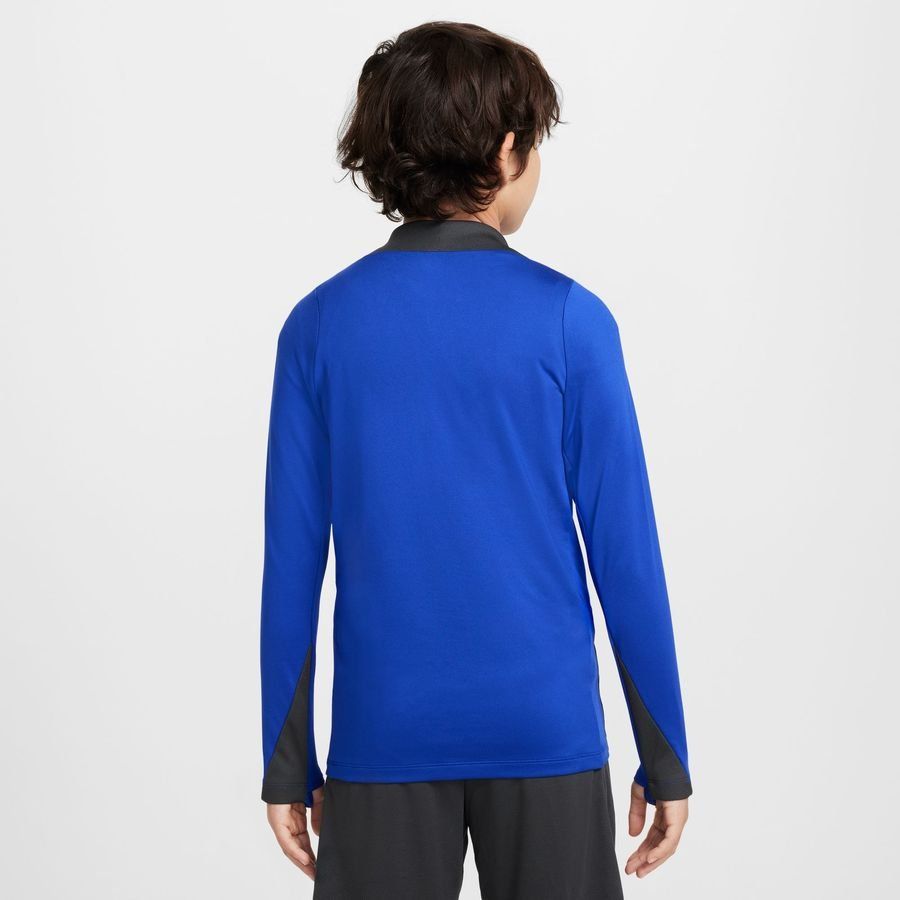 FC Barcelone Maillot d'Entraînement Dri-FIT Strike Drill 3ème - Bleu Royal/Gris/Vert Enfant