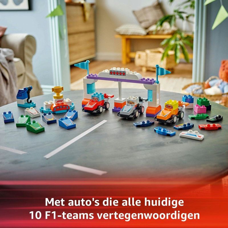 LEGO - Duplo Town - F1 Team Racewagens en Coureurs - Bouwspeelgoed - Multikleur