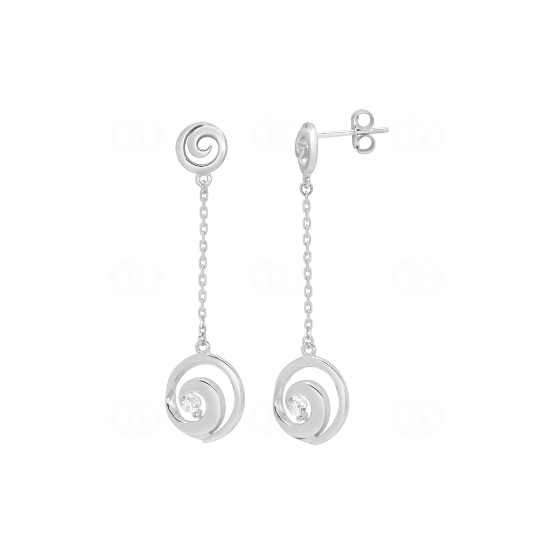 Ohrhänger 925 Silber rhodiniert mit Zirkonia