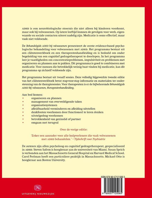 Behandelgids ADHD Bij Volwassenen - Psychologische Behandeling - 12 Sessies