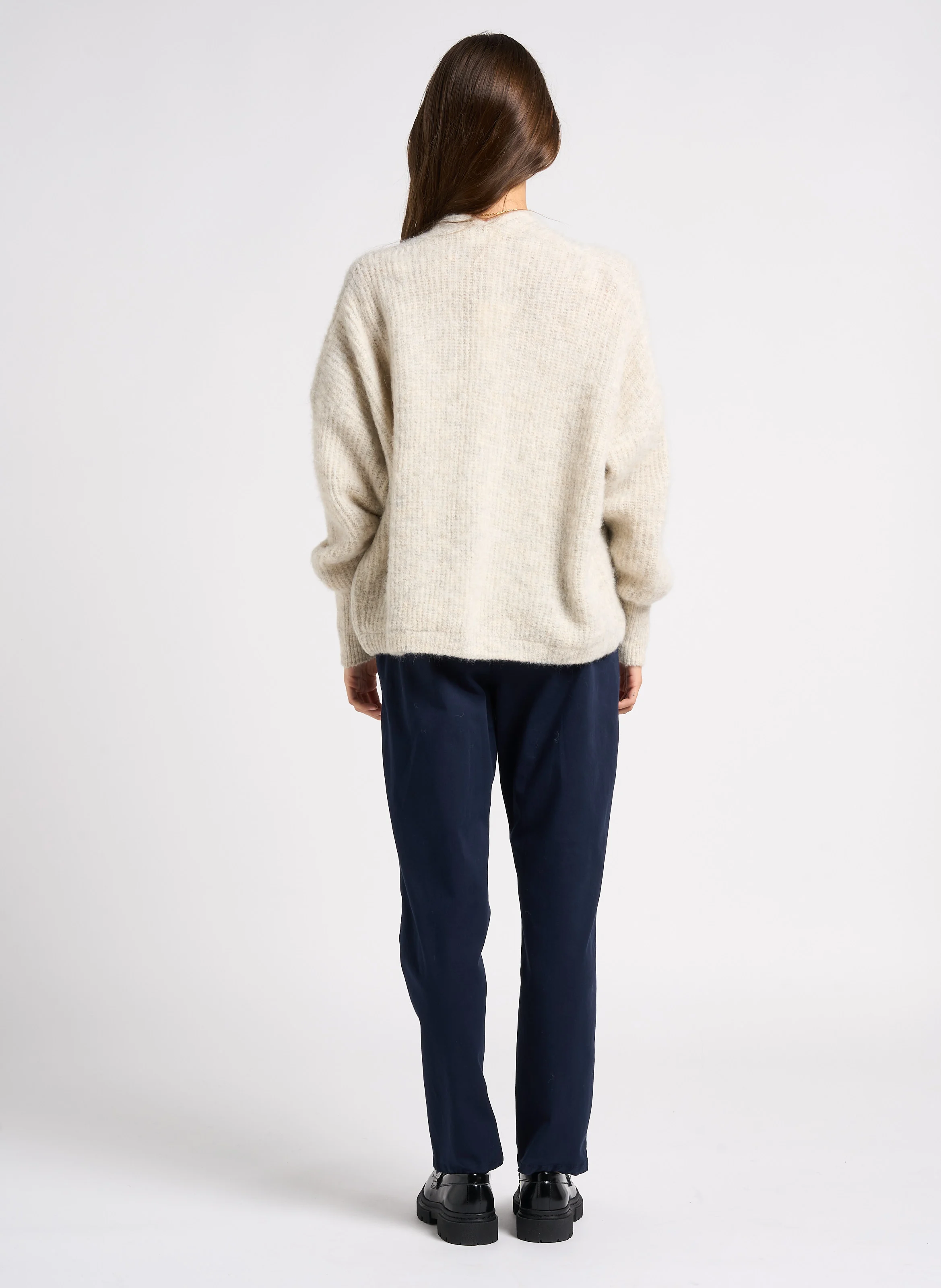 EAST - Gilet ouvert en laine et alpaga mélangé | Beige