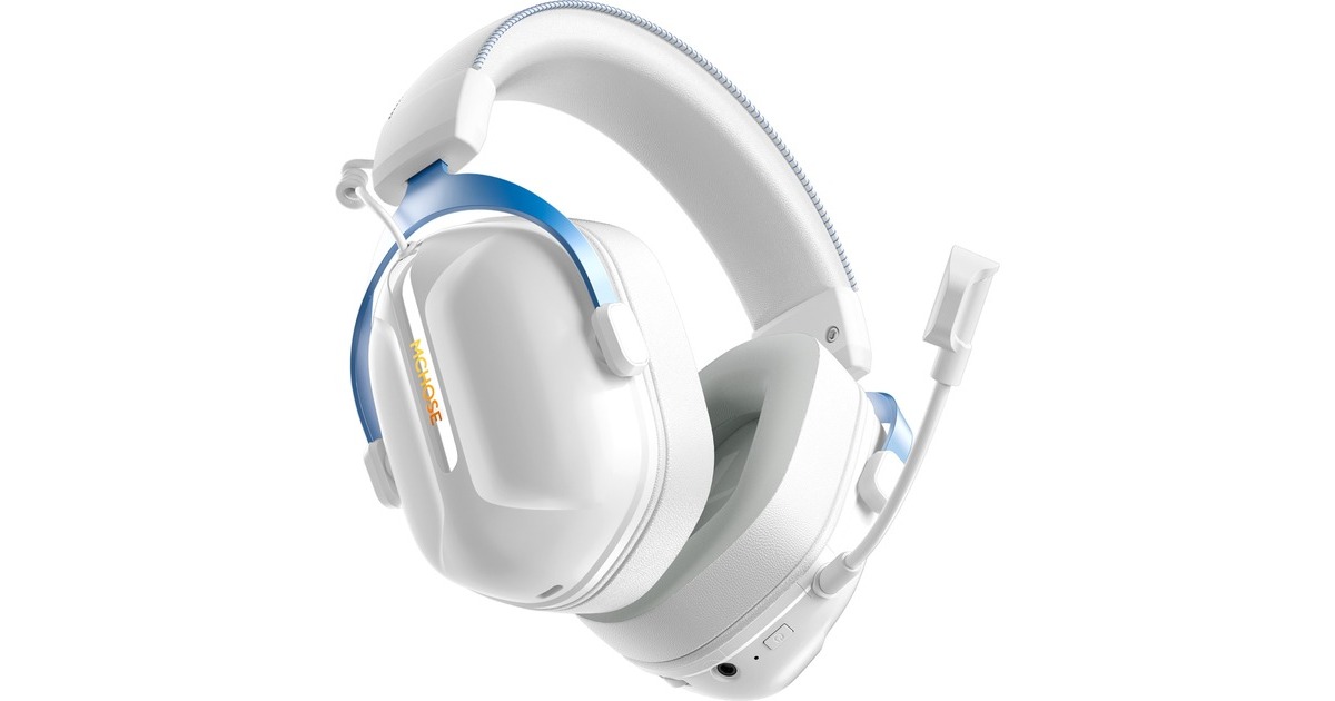 MCHOSES9 Pro Wireless  over-ear gaming headset  (Wit/blauw, PC / laptop / Playstation / Switch / Smartphone, 2.4G / Bluetooth / Wired / Type-C)
