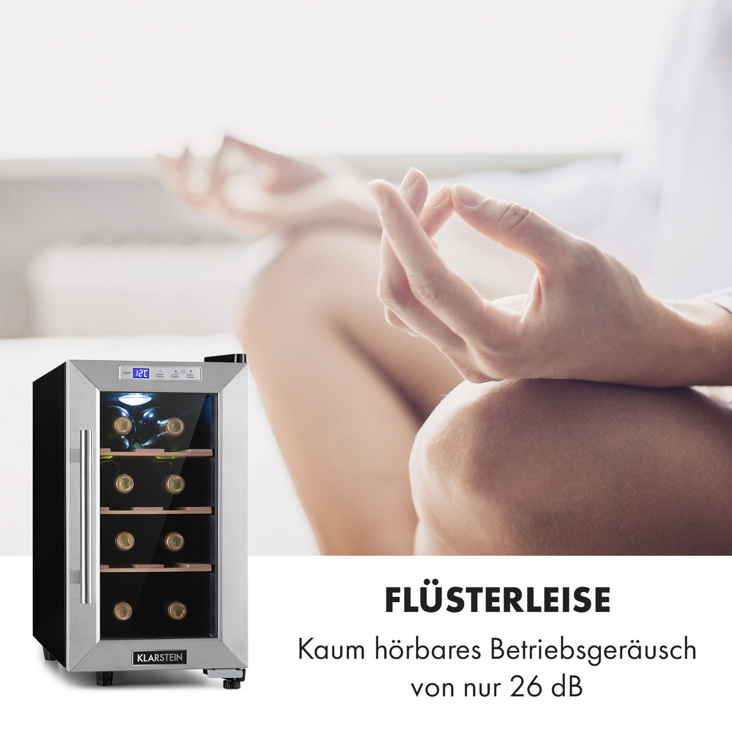 Reserva 8 Uno Weinkühlschrank 23 Ltr 8 Fl 11-18 °C 26 dB Edelstahl
