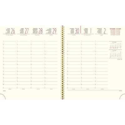 Agenda Vérone - 1 semaine sur 2 pages - 16 mois - 15 x 17 cm - disponible dans différentes couleurs - Exacompta