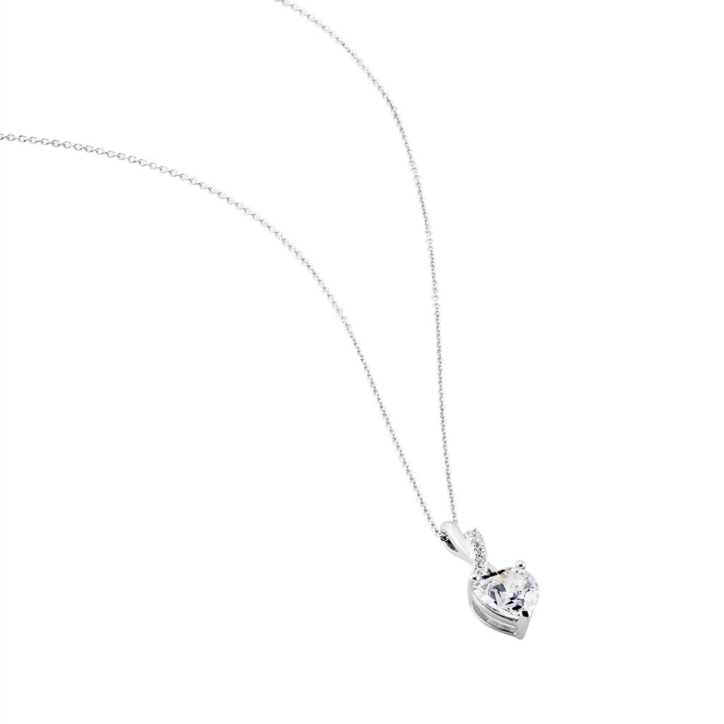 Collier Or Blanc Akli Oxyde De Zirconium