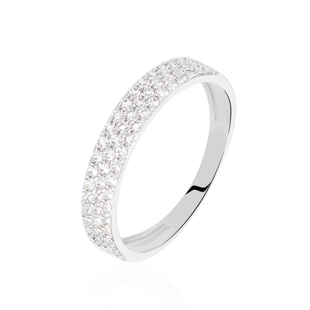 Bague Lison Or Blanc Oxyde De Zirconium