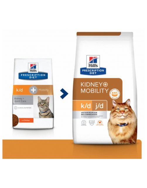 Hill's Prescription Diet K\/D + Mobility - Kidney + Joint Care Zak Kip - Kattenvoer